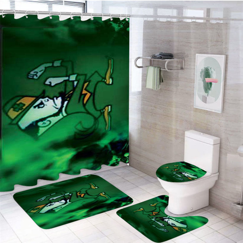 Notre Dame Green Mist 4Pcs Bathroom Set Shower Curtain