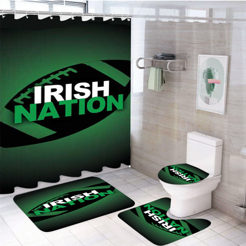 Notre Dame Irish Nation 4Pcs Bathroom Set Shower Curtain