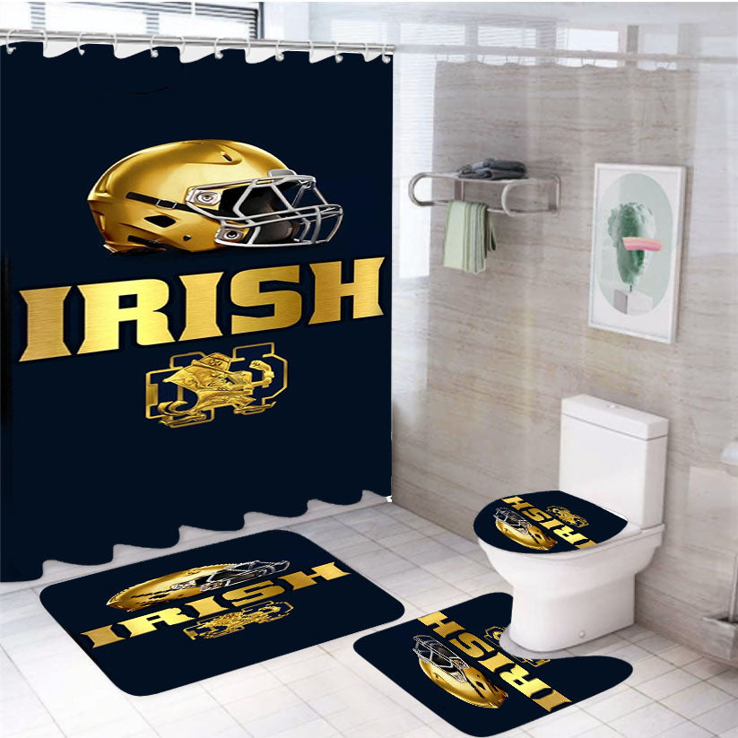 Notre Dame Irish Nd Gold 4Pcs Bathroom Set Shower Curtain