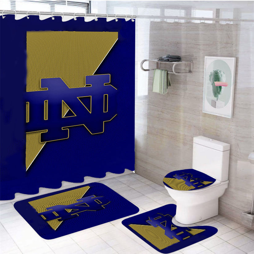 Notre Dame Yellow Blue 4Pcs Bathroom Set Shower Curtain