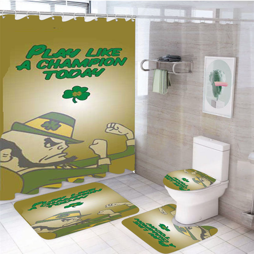 Notre Dame Yellow Fade 4Pcs Bathroom Set Shower Curtain