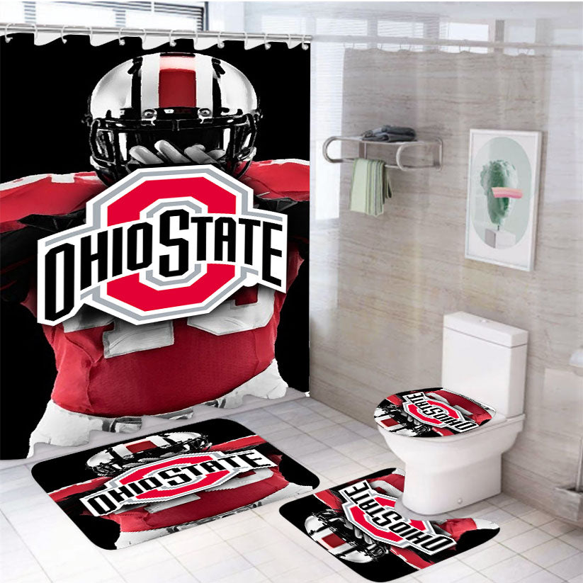 Ohio State Nfl Player 4Pcs Bathroom Set Shower Curtain