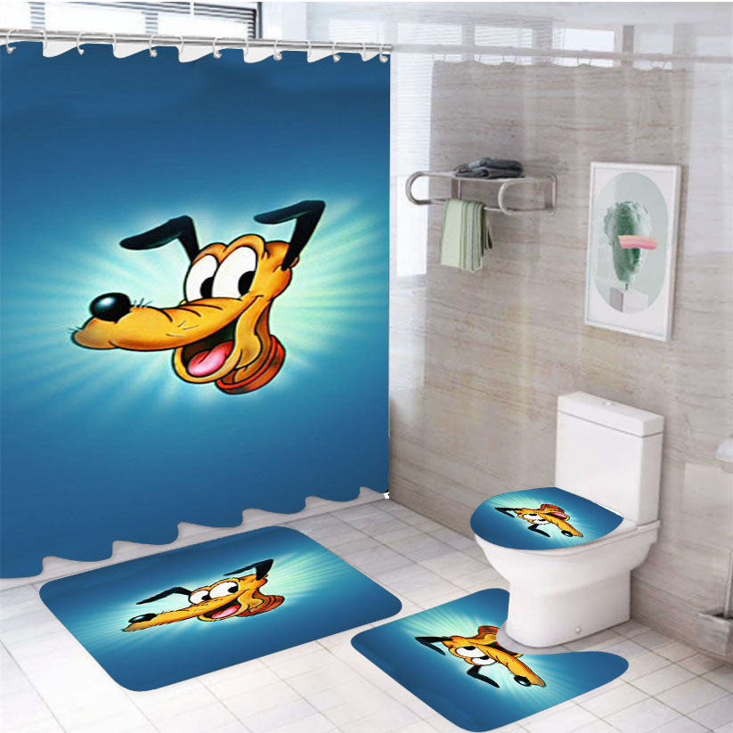 Pluto Disney 4Pcs Bathroom Set Shower Curtain