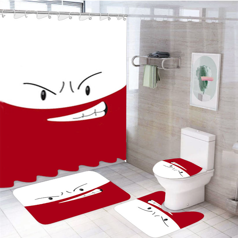 Pokemon Electrode Voltorb 4Pcs Bathroom Set Shower Curtain