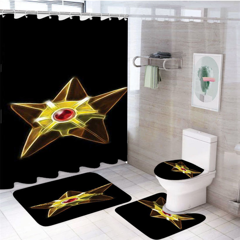 Pokemon Staryu Glow 4Pcs Bathroom Set Shower Curtain