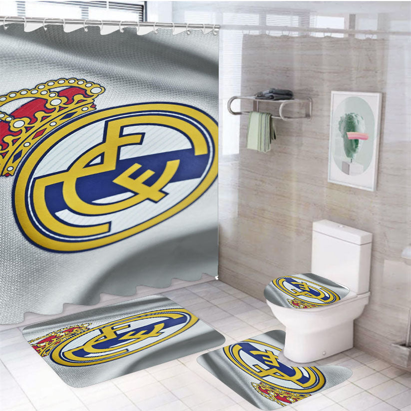 Real Madrid Jersey 4Pcs Bathroom Set Shower Curtain