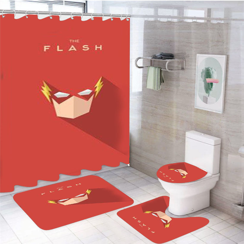 The Flash 4Pcs Bathroom Set Shower Curtain