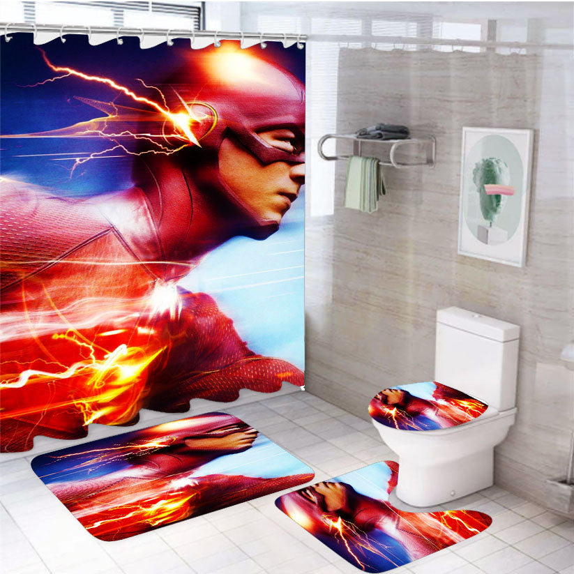 The Flash Barry Allen 4Pcs Bathroom Set Shower Curtain