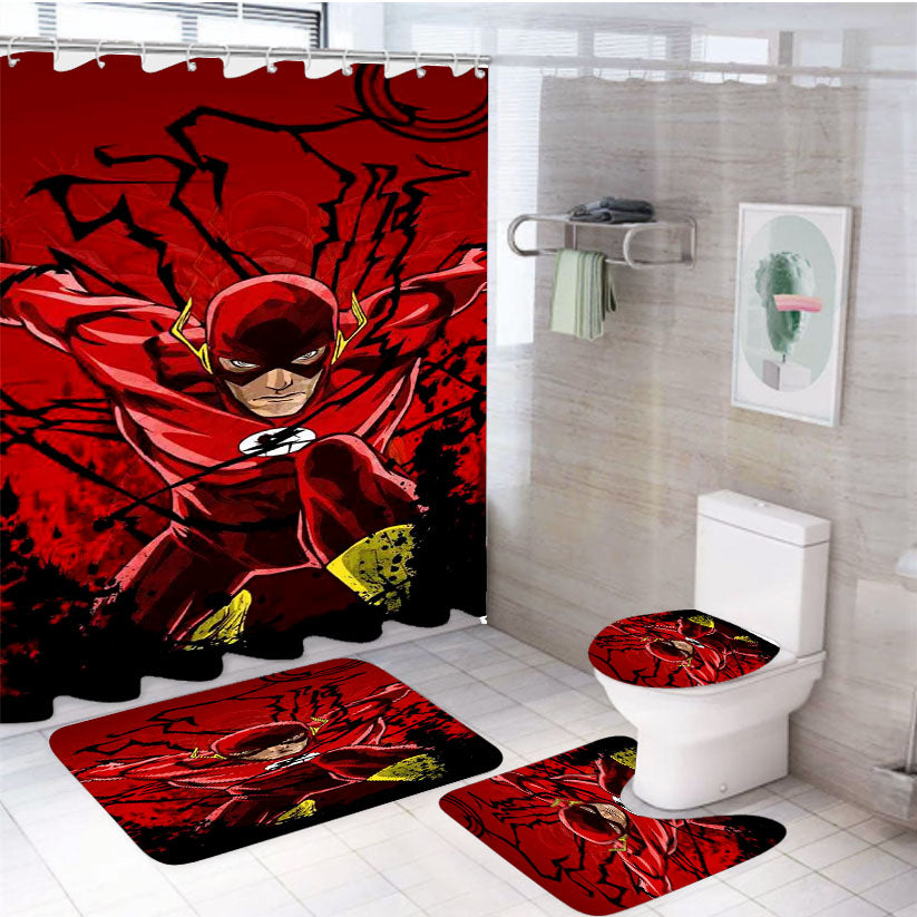 The Flash Dc Comics 4Pcs Bathroom Set Shower Curtain