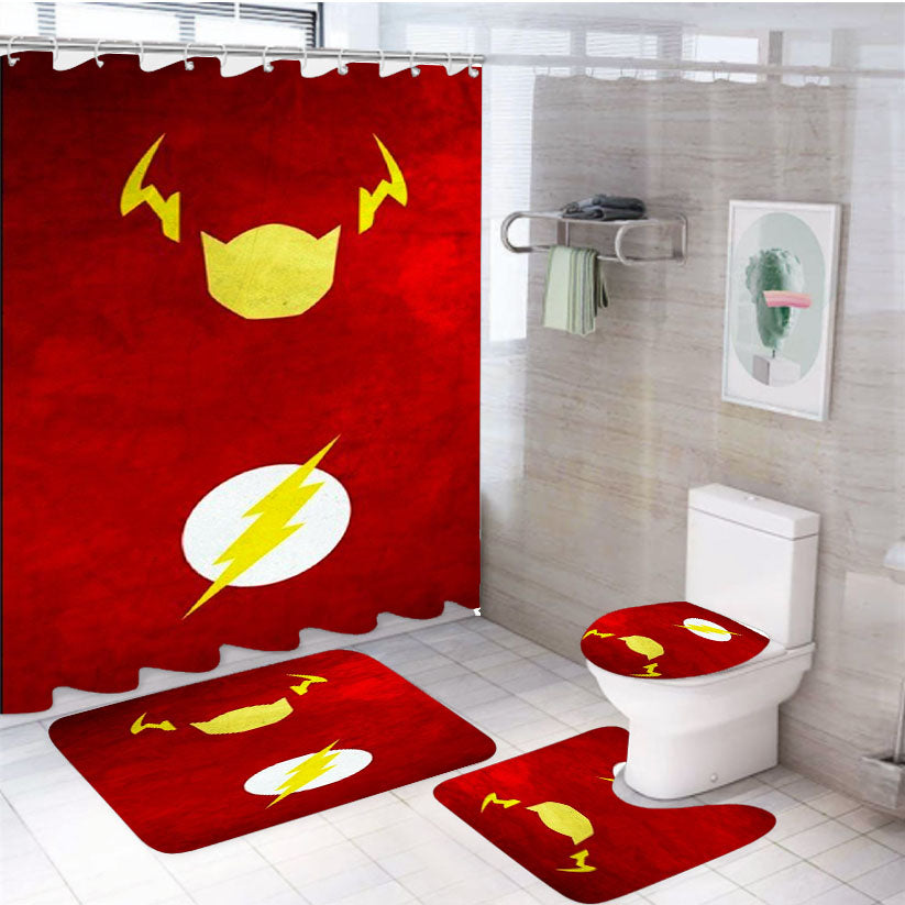 The Flash Dc Superhero 4Pcs Bathroom Set Shower Curtain