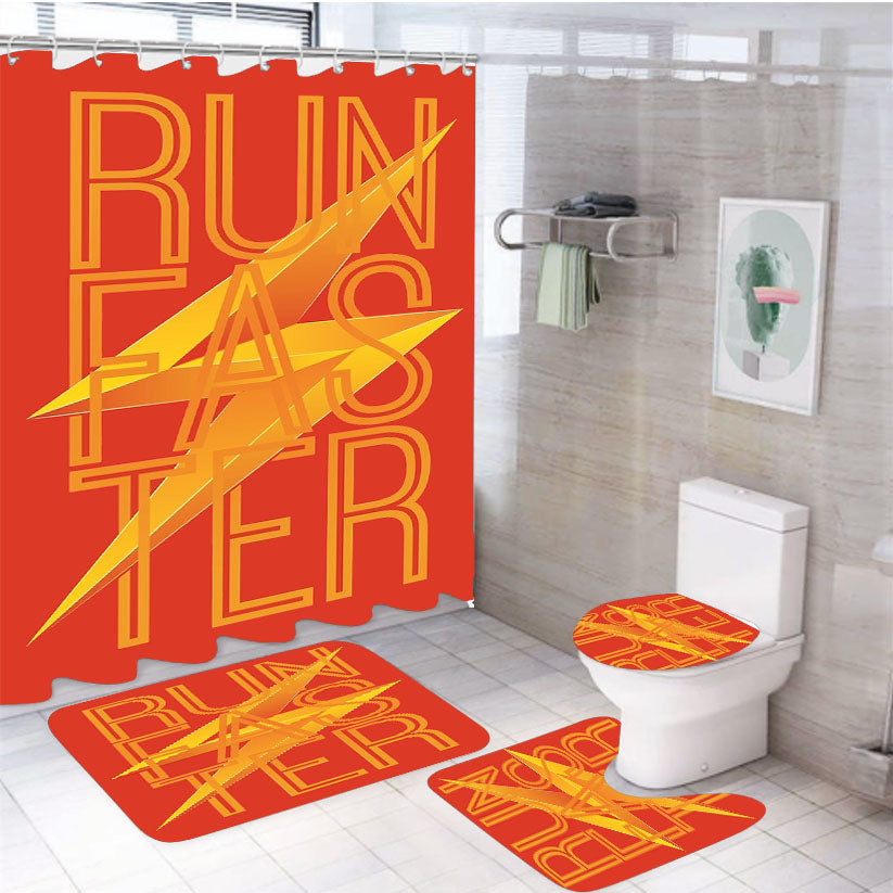 The Flash Flashed 4Pcs Bathroom Set Shower Curtain