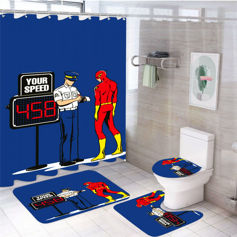 The Flash Speeding Ticket 4Pcs Bathroom Set Shower Curtain