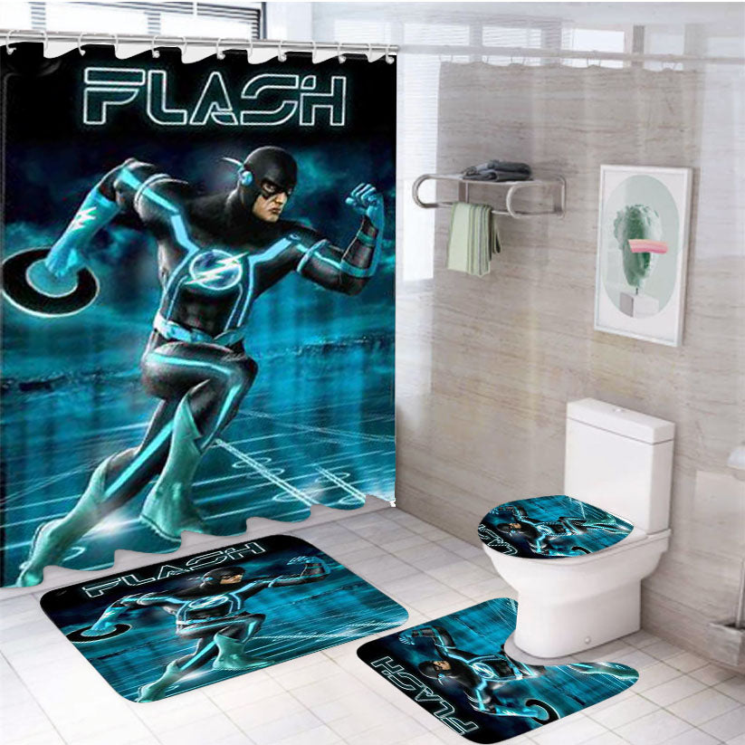 The Flash Tron Legacy Edition 4Pcs Bathroom Set Shower Curtain