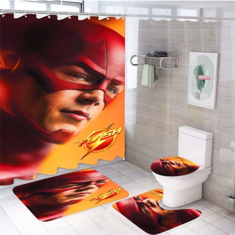 The Flash Tv Series Poster 4Pcs Bathroom Set Shower Curtain