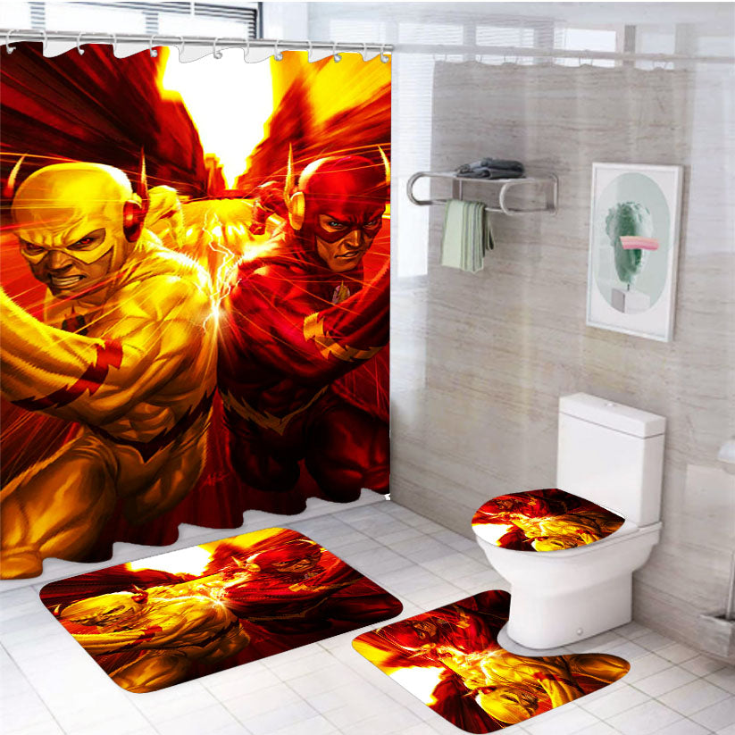 The Flash Vs Reverse Flash 4Pcs Bathroom Set Shower Curtain