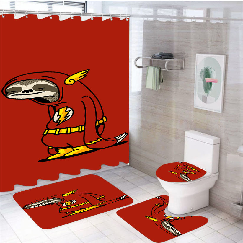 The Flash X Toed Sloth 4Pcs Bathroom Set Shower Curtain