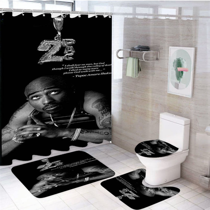 Tupac Shakur Quote 4Pcs Bathroom Set Shower Curtain