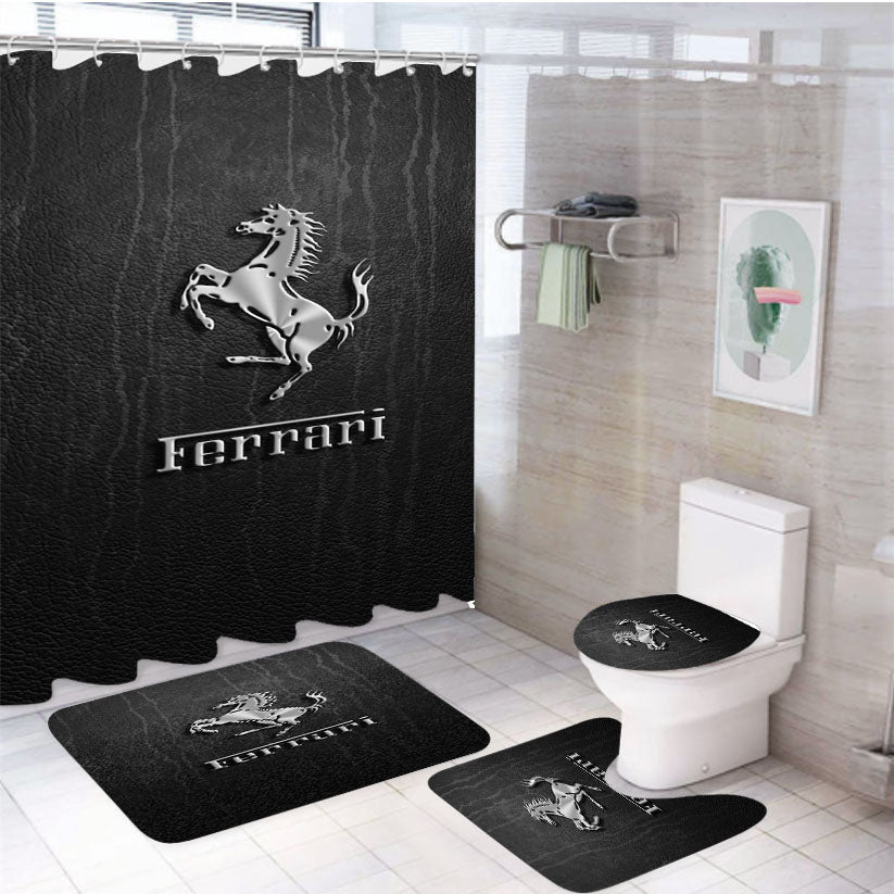 Vehicles Ferrari Mobile Wallpaper 4Pcs Bathroom Set Shower Curtain