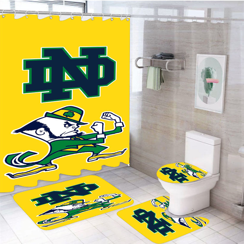 Yellow Notre Dame Fighting Irish 4Pcs Bathroom Set Shower Curtain