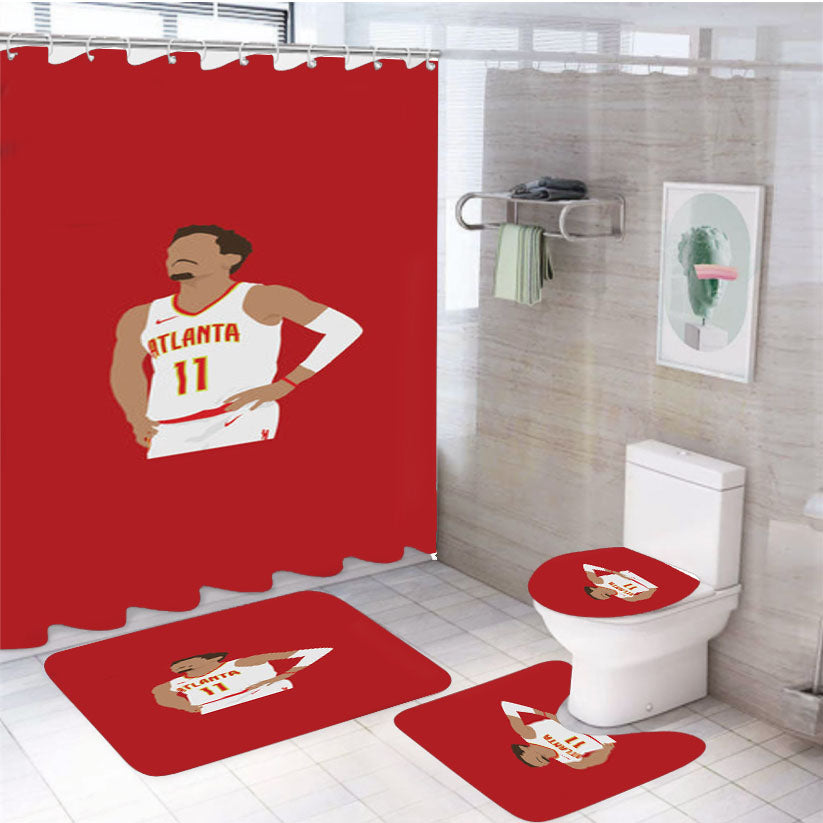 Young - Basketball 4Pcs Bathroom Set Shower Curtain