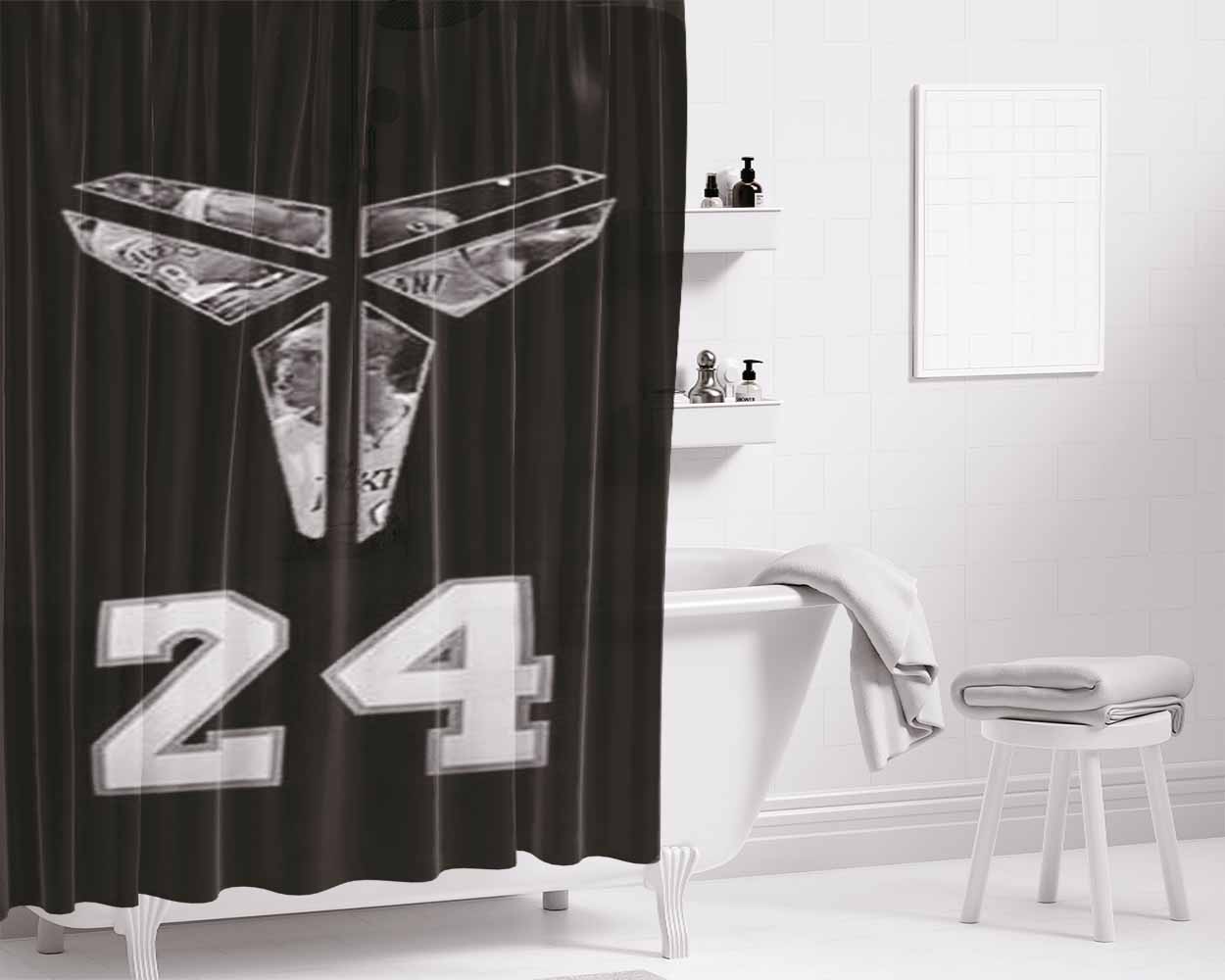 La Lakers Kobe Symbol Bathroom Shower Curtain Fabric Waterproof | 66 X 72 Inch