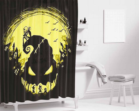 Jack And Oogie Boogie The Nightmare Before Christmas Bathroom Shower Curtain Fabric Waterproof | 66 X 72 Inch