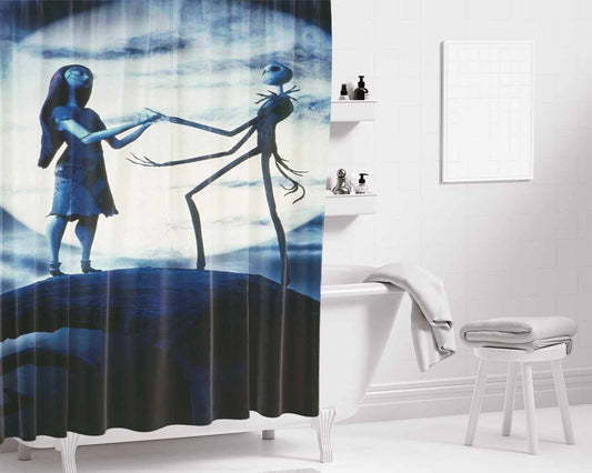 Love The Nightmare Before Christmas 3 Bathroom Shower Curtain Fabric Waterproof | 66 X 72 Inch