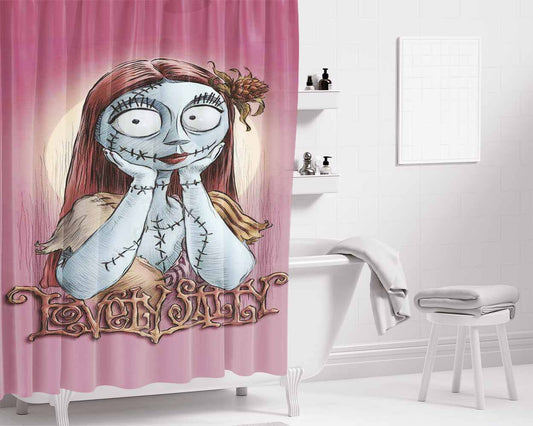 Lovely Sally The Nightmare Before Christmas Bathroom Shower Curtain Fabric Waterproof | 66 X 72 Inch