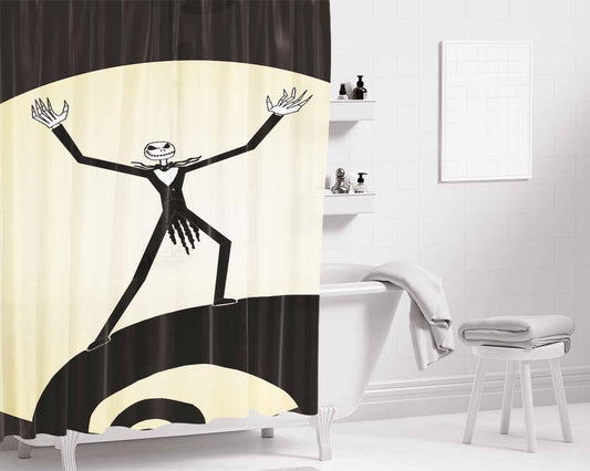 Nightmare Before Christmas Happy Jack Bathroom Shower Curtain Fabric Waterproof | 66 X 72 Inch