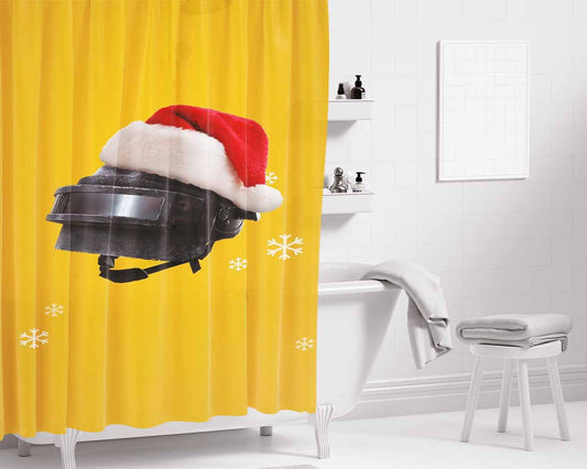 Pubg Mobile Happy Santa And Christmas Bathroom Shower Curtain Fabric Waterproof | 66 X 72 Inch