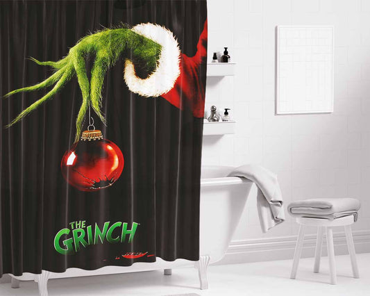 The Grinch Stole Christmas Movie Poster Bathroom Shower Curtain Fabric Waterproof | 66 X 72 Inch