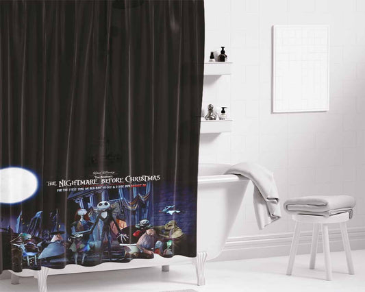 The Nightmare Before Christmas Disney #1 Bathroom Shower Curtain Fabric Waterproof | 66 X 72 Inch