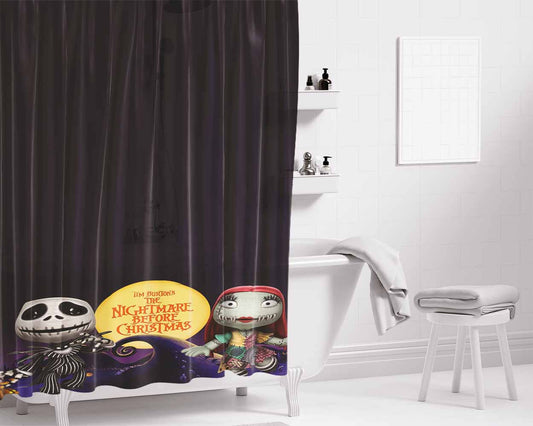 The Nightmare Before Christmas Disney #5 Bathroom Shower Curtain Fabric Waterproof | 66 X 72 Inch