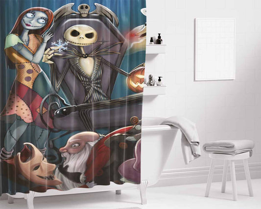 The Nightmare Before Christmas Disney #7 Bathroom Shower Curtain Fabric Waterproof | 66 X 72 Inch