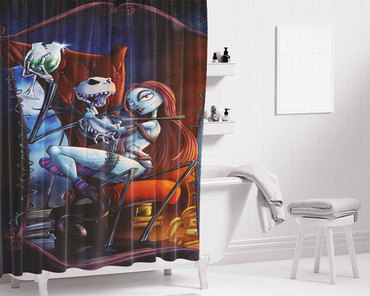 The Nightmare Before Christmas Disney #8 Bathroom Shower Curtain Fabric Waterproof | 66 X 72 Inch