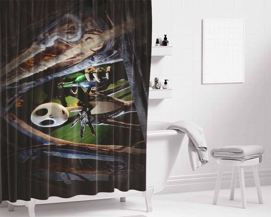 The Nightmare Before Christmas Disney #13 Bathroom Shower Curtain Fabric Waterproof | 66 X 72 Inch