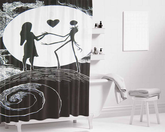 The Nightmare Before Christmas Disney #17 Bathroom Shower Curtain Fabric Waterproof | 66 X 72 Inch