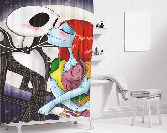 The Nightmare Before Christmas Disney #27 Bathroom Shower Curtain Fabric Waterproof | 66 X 72 Inch