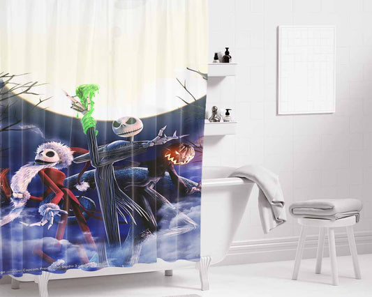 The Nightmare Before Christmas Disney #28 Bathroom Shower Curtain Fabric Waterproof | 66 X 72 Inch