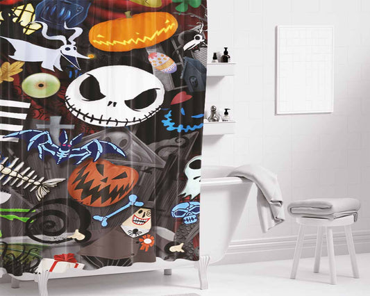 The Nightmare Before Christmas Disney # 4 Bathroom Shower Curtain Fabric Waterproof | 66 X 72 Inch