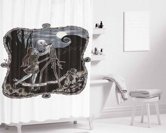 The Nightmare Before Christmas Frame 2 Bathroom Shower Curtain Fabric Waterproof | 66 X 72 Inch