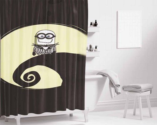 The Nightmare Before Christmas Halloween Minions Bathroom Shower Curtain Fabric Waterproof | 66 X 72 Inch