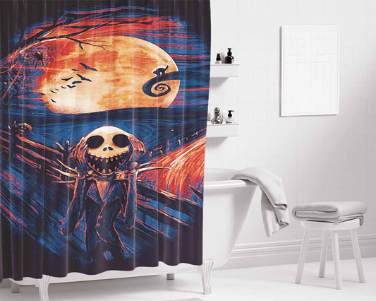 The Scream Nightmare Before Christmas Bathroom Shower Curtain Fabric Waterproof | 66 X 72 Inch