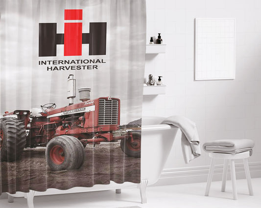 Ih International Harvester Tractor 1 Bathroom Shower Curtain Fabric Waterproof | 66 X 72 Inch