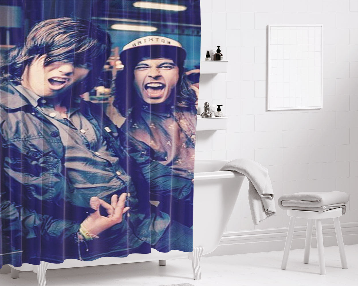 Kellin Quinn And Vic Fuentes Bathroom Shower Curtain Fabric Waterproof | 66 X 72 Inch