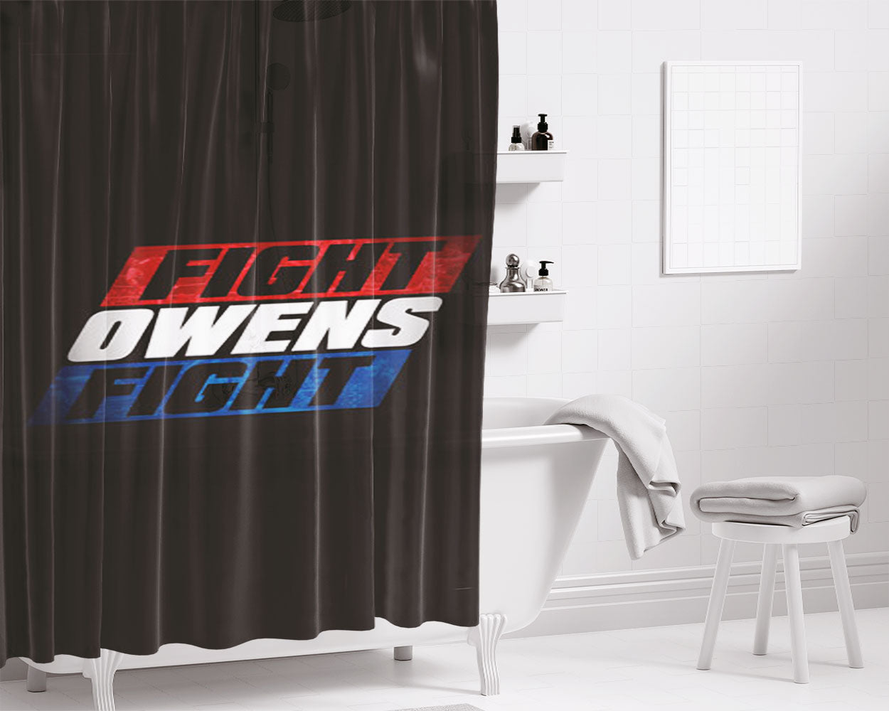 Kevin Owens Fight Bathroom Shower Curtain Fabric Waterproof | 66 X 72 Inch
