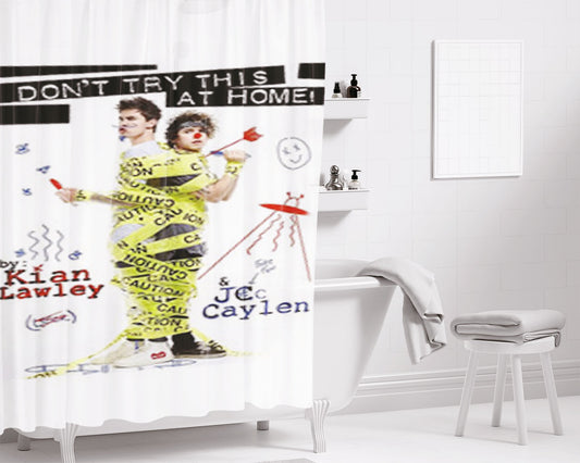 Kian And Jc Don'T Try This At Home Bathroom Shower Curtain Fabric Waterproof