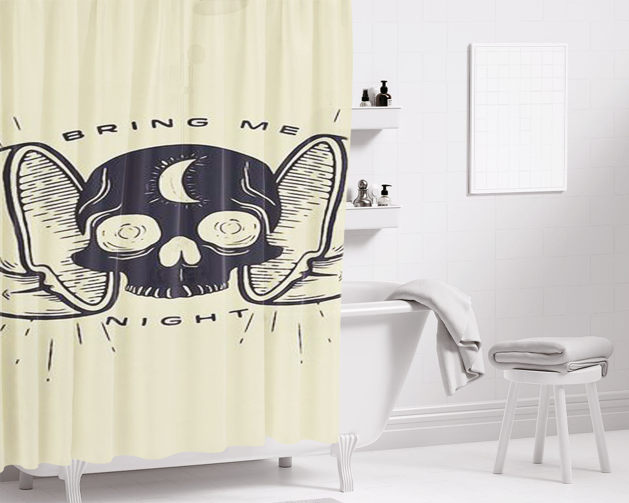 Kill The Sun, Bring Me Night Bathroom Shower Curtain Fabric Waterproof | 66 X 72 Inch