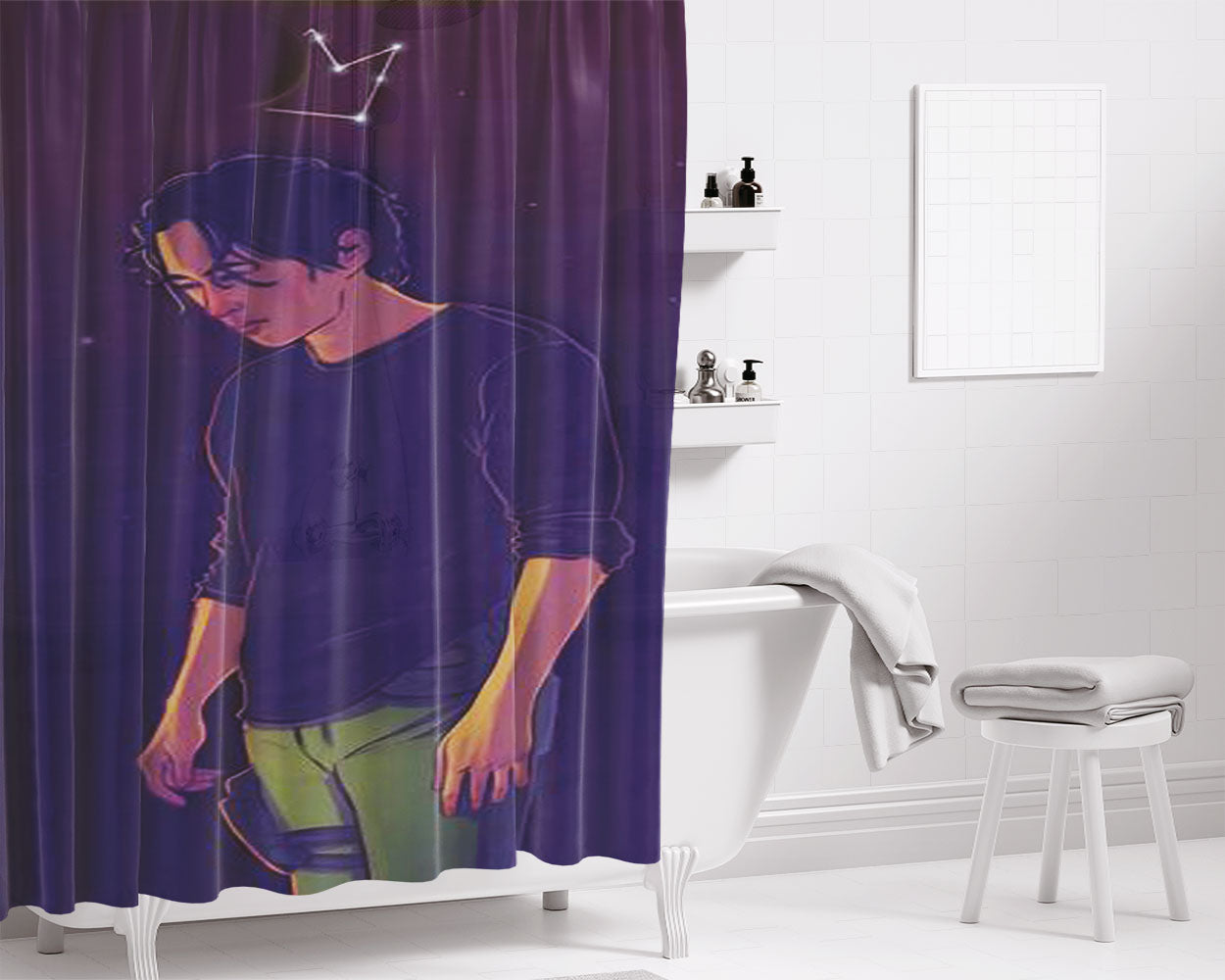 King Glenn Bathroom Shower Curtain Fabric Waterproof | 66 X 72 Inch