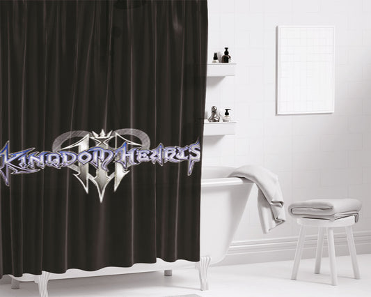 Kingdom Heart Logo Bathroom Shower Curtain Fabric Waterproof